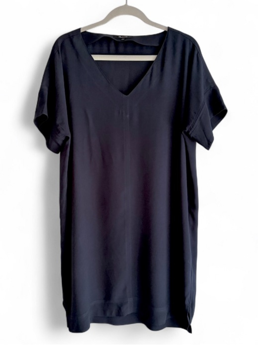 Madewell Navy Blue V Neck Short Sleeve Shift Dress Size M